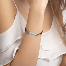 Load image into Gallery viewer, Engraved Silver Bar String Bracelet
