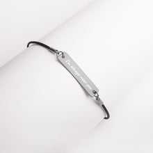 Load image into Gallery viewer, Engraved Silver Bar String Bracelet
